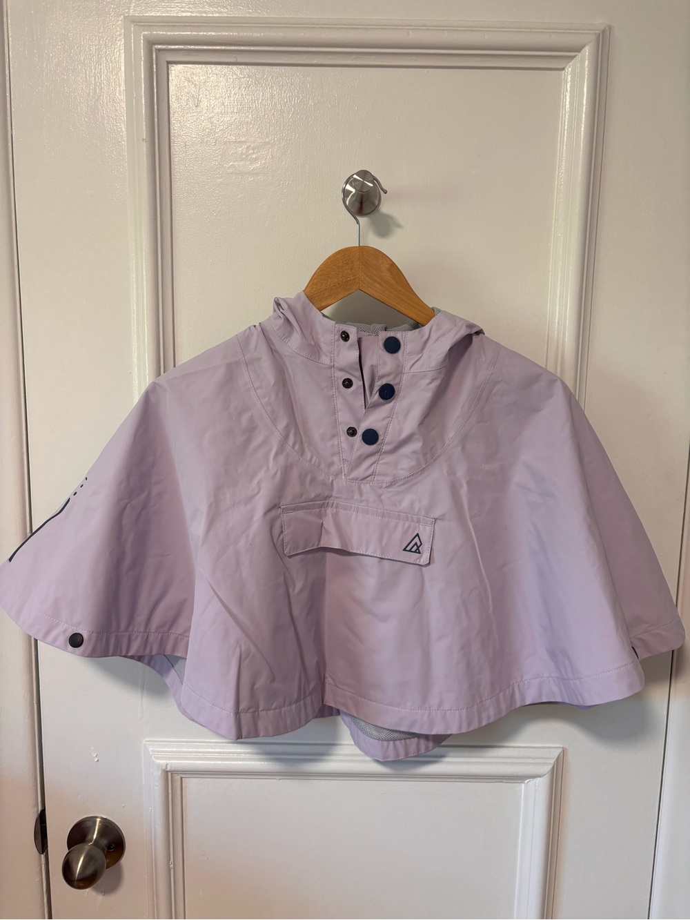 Girls' Lilac Hooded Rain Cape with Front Pocket